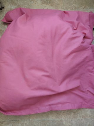 Pouf grande in pelle rosa