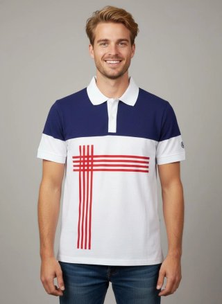 Polo de manga corta con diseño geométrico