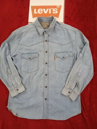 Camicia vintage in denim Levi's Orange Tab azzurra