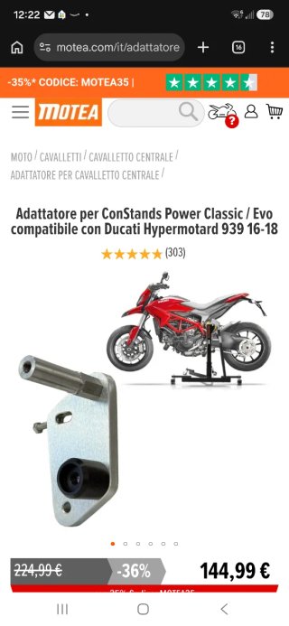 Adattatore Constands Ducati Hypermotard 939