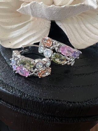 Pendientes Diseñador Circonitas Tonos Pastel