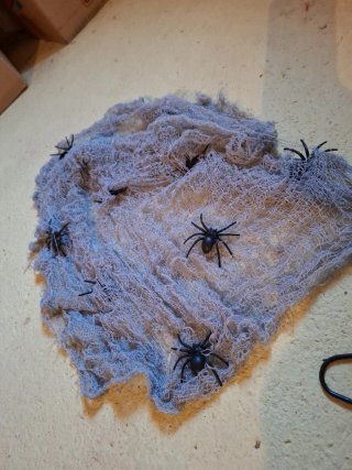 Decoración Tela de Araña con Arañas
