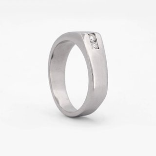 Anillo Oro Blanco 18kt con Diamantes