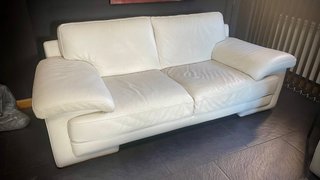 Divano in Pelle Natuzzi Bianco/Beige