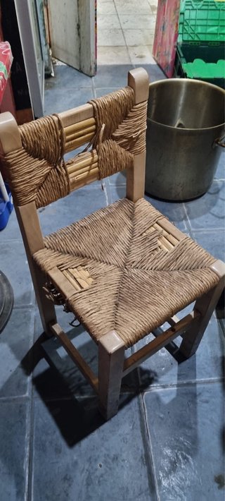 2 Sillas Madera y Enea