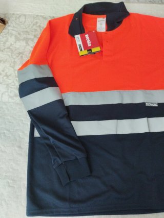 Camiseta de trabajo Velilla naranja y azul