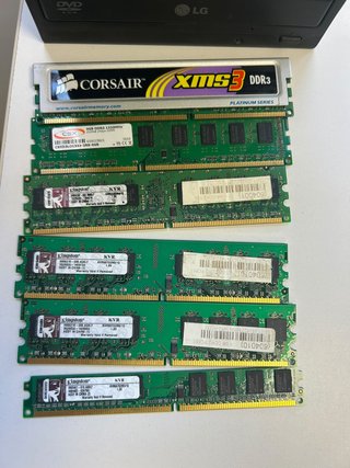 Memoria RAM DDR3 + DVD + Tarjeta Sonido