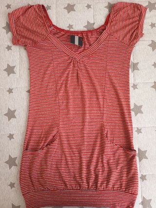 Camiseta Larga Rayas Roja Talla S