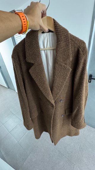 Abrigo paño marrón Zara