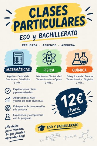Clases particulares ESO y BACHILLERATO