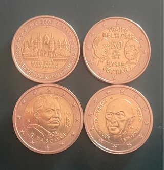 Lote 4 monedas 2€ conmemorativas