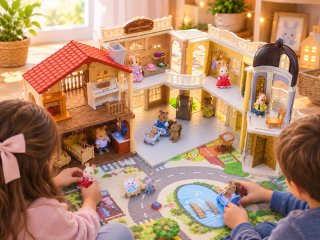 Lote Sylvanian Families centro comercial y Casita