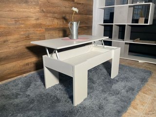 Mesa de centro elevable blanca