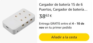 Cargador Batería 1S 6 Puertos