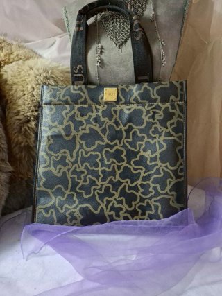 Bolso TOUS estampado osos marrón y dorado