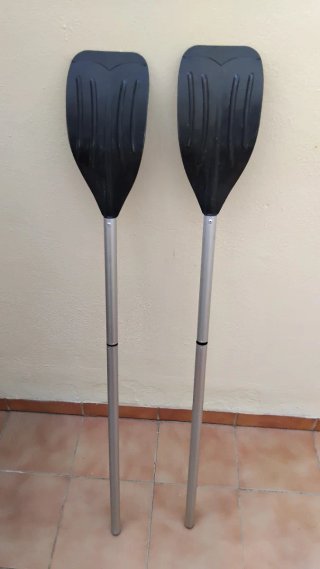 2 Remos Kayak/Canoa Aluminio Negro
