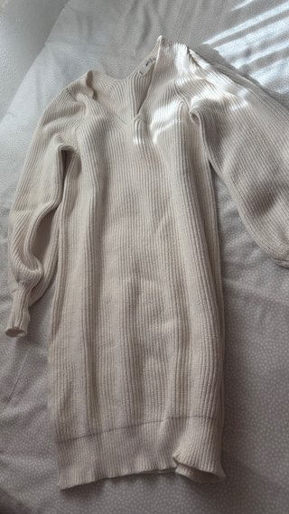 Vestido de punto Mango beige Talla S