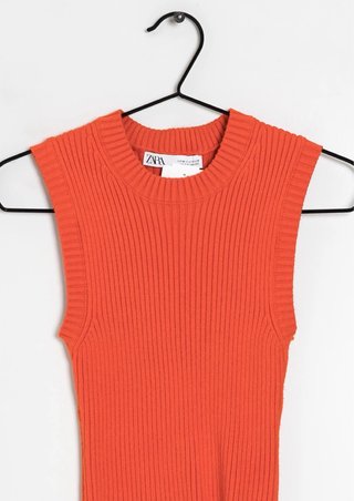 Top de punto acanalado Zara naranja