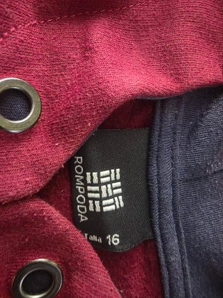 Chaqueta escolar uniforme/Sudadera granate capucha