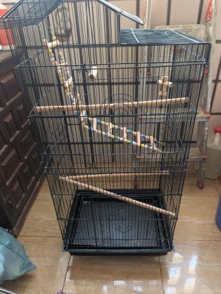 Jaula para pájaros negra