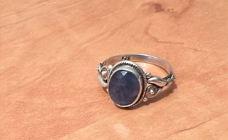 Anillo Plata Zafiro Azul