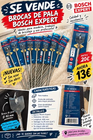 Brocas de pala Bosch Expert 40mm