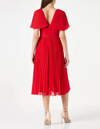 Vestido rojo midi plisado TRUTH & FABLE Talla S