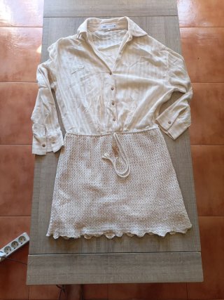 Vestido corto Zara beige