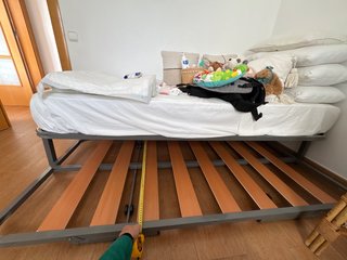 Somier con cama nido metálico y madera