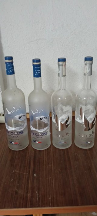 4 Bottiglie Vuote Grey Goose Vodka