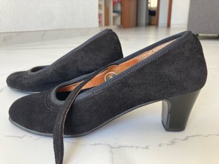 Zapatos de flamenco negros de ante
