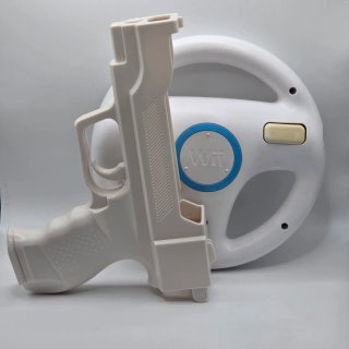 Pack Volante y Pistola para Wii blancos