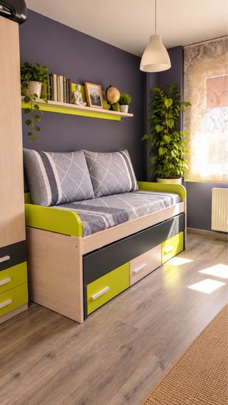 Dormitorio Juvenil con Dos Camas