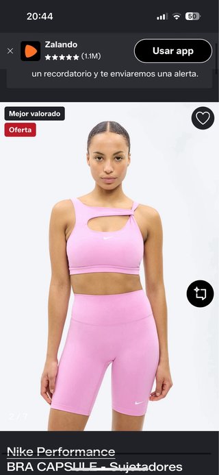 Top deportivo Nike rosa talla XL