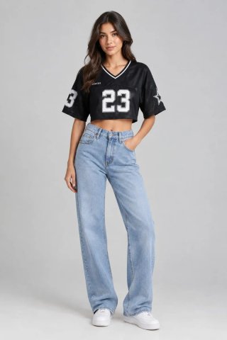 Top Deportivo Negro Estilo Jersey