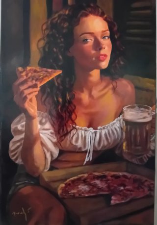 Olio su tela applicata su telaio 60x40