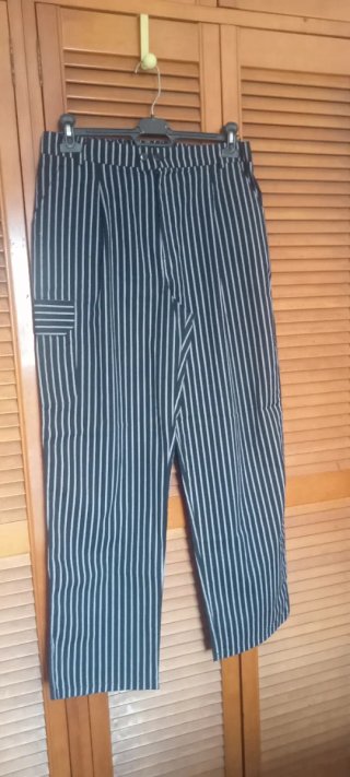Pantalón Cocina Rayas Unisex Negro/Blanco
