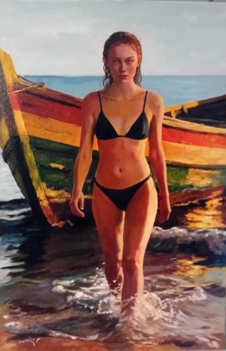 Olio su tela applicata su telaio 60x40