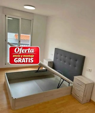Letto con contenitore e materassi a ribalta