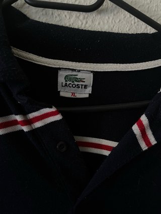 Polo Lacoste Rayas Azul Marino Talla XL