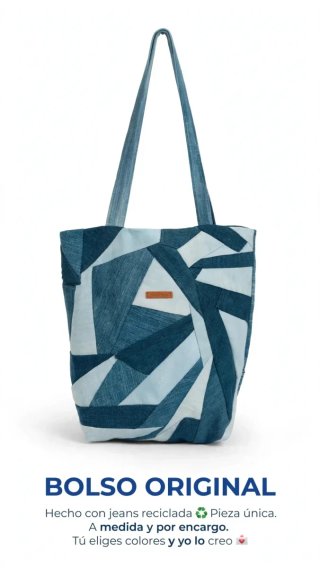 Bolso artesanal de jeans reciclado