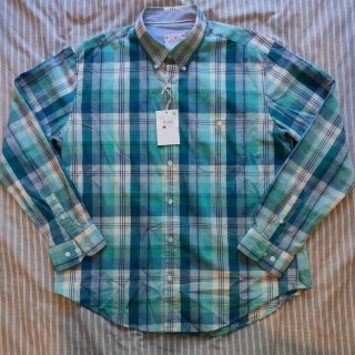 Camisa Cortefiel cuadros verde/azul Talla XL