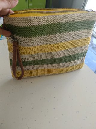 Bolso de mano a rayas