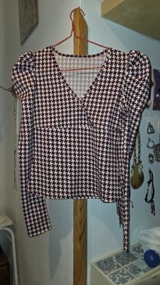 Blusa Pata de Gallo Burdeos y Blanco XS