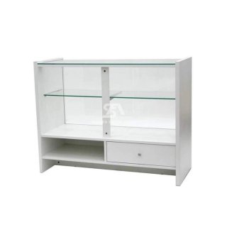 Mostrador Blanco Cristal y Cajón 120x94.5x50