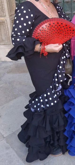 Vestido Flamenca Negro Talla XXXL