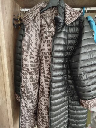 Parka Larga Reversible Beige y Negra