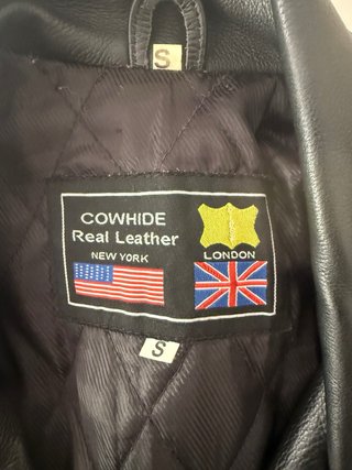 Chaqueta Biker Cuero COWHIDE Negra Cazadora piel