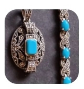 Conjunto Colgante y Pulsera Plata 925 y Turquesa