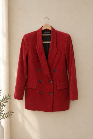 Blazer Zara Rojo Mujer